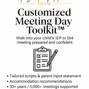 IEP/504 Customized Meeting Tool kit