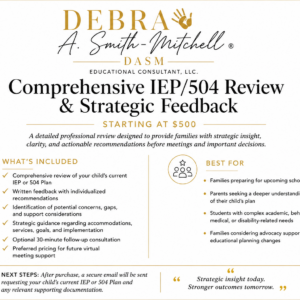COMPREHENSIVE IEP/504 REVIEW WITH FEEDBАCK
